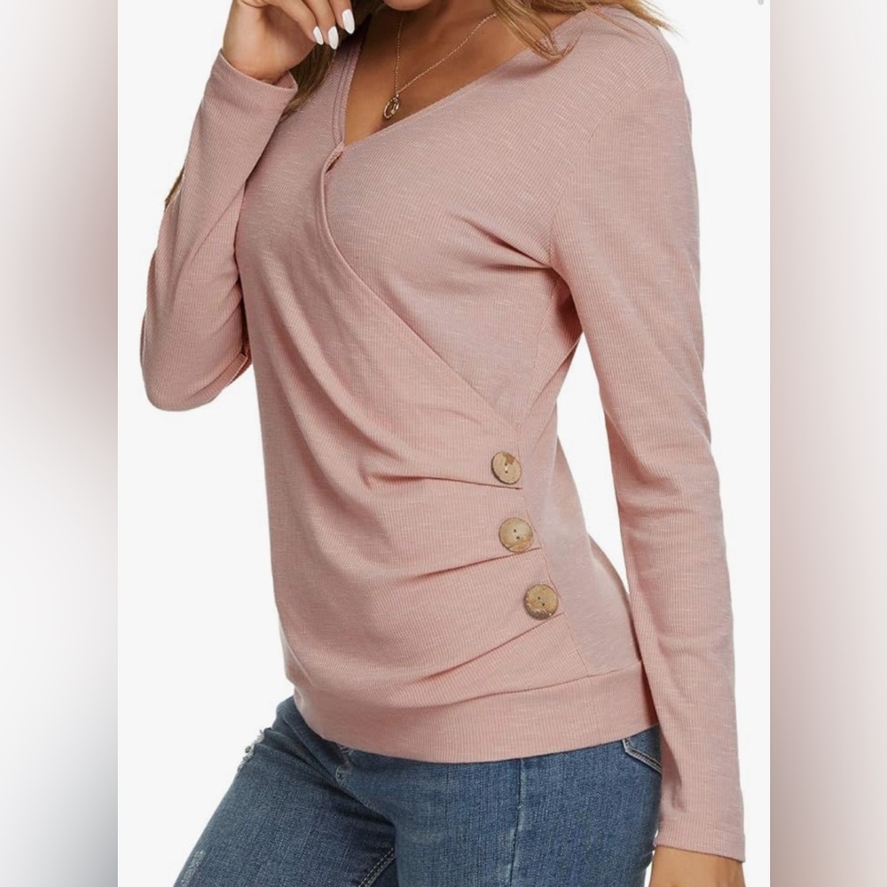 Small pink wrap style shirt